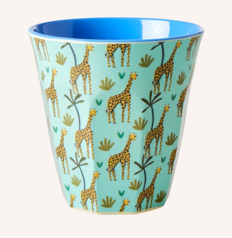 Bicchiere acqua in melamina decorato con giraffe